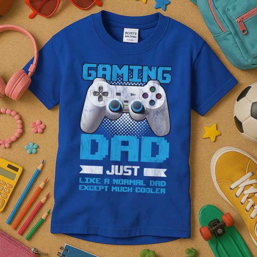Gaming Dad Papa Daddy Dad Fatherhood Fathers Day Cool Gift Kids T-Shirt
