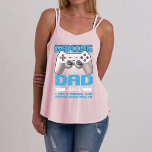 Gaming Dad Papa Daddy Dad Fatherhood Fathers Day Cool Gift Women's Strappy Tank