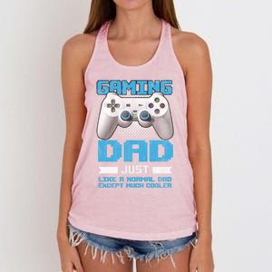 Gaming Dad Papa Daddy Dad Fatherhood Fathers Day Cool Gift Women's Knotted Racerback Tank