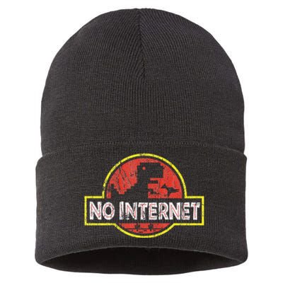 Geeky Dinosaur Pixel Art Nerdy Computer Programming Geeks Sustainable Knit Beanie