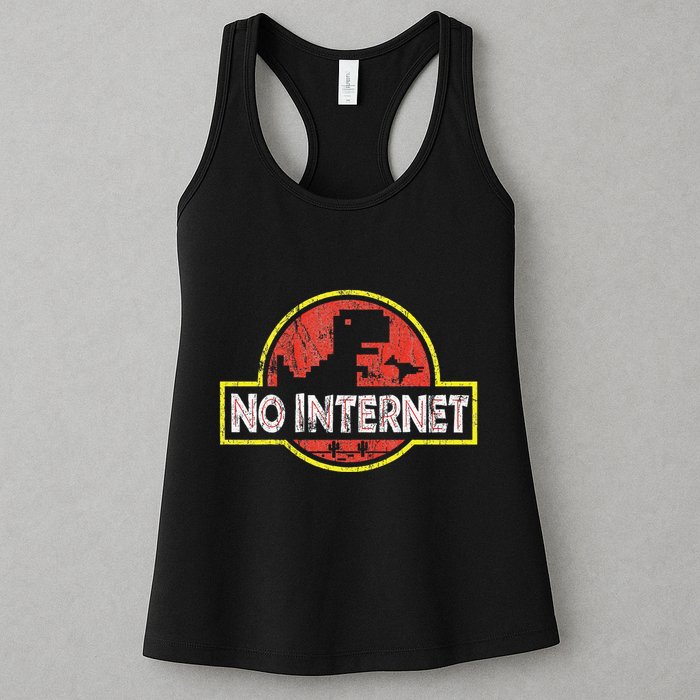 Geeky Dinosaur Pixel Art Nerdy Computer Programming Geeks Women's Racerback Tank