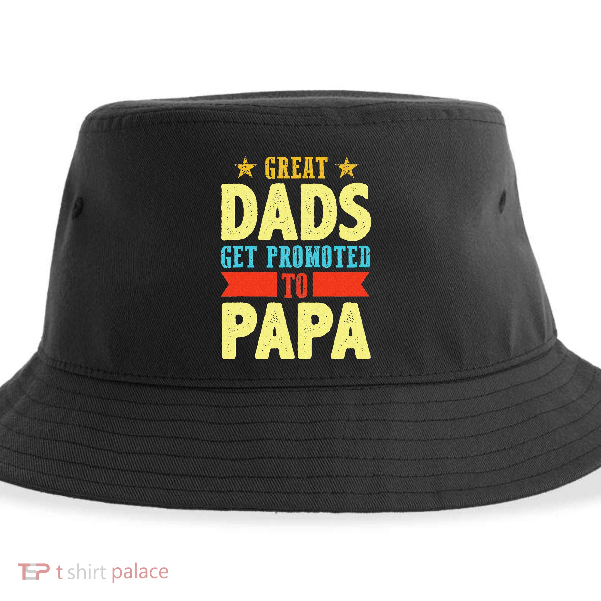 Great Dads Promoted To Papa Dad Daddy Father Stepdad Poppa Sustainable Bucket Hat