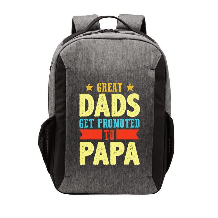 Great Dads Promoted To Papa Dad Daddy Father Stepdad Poppa Vector Backpack