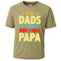 Great Dads Promoted To Papa Dad Daddy Father Stepdad Poppa Cooling Performance Crew T-Shirt