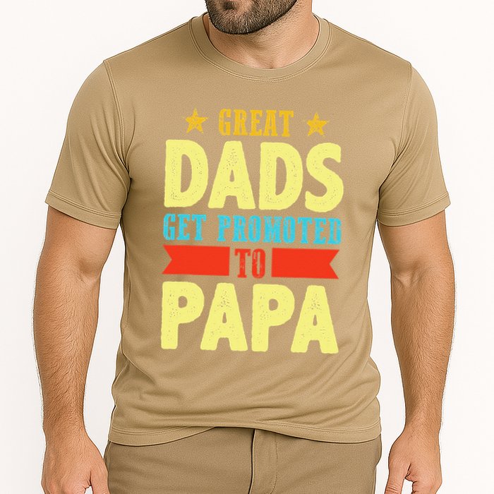 Great Dads Promoted To Papa Dad Daddy Father Stepdad Poppa Cooling Performance Crew T-Shirt