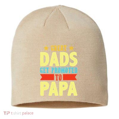Great Dads Promoted To Papa Dad Daddy Father Stepdad Poppa Sustainable Beanie
