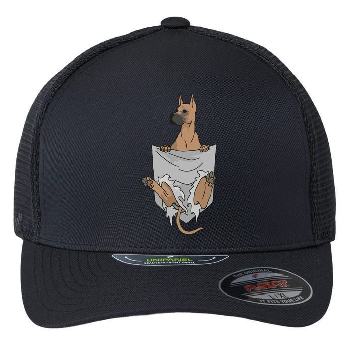 Great Dane Pocket Funny Great Dane Flexfit Unipanel Trucker Cap