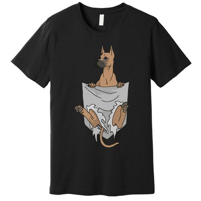 Great Dane Pocket Funny Great Dane Premium T-Shirt