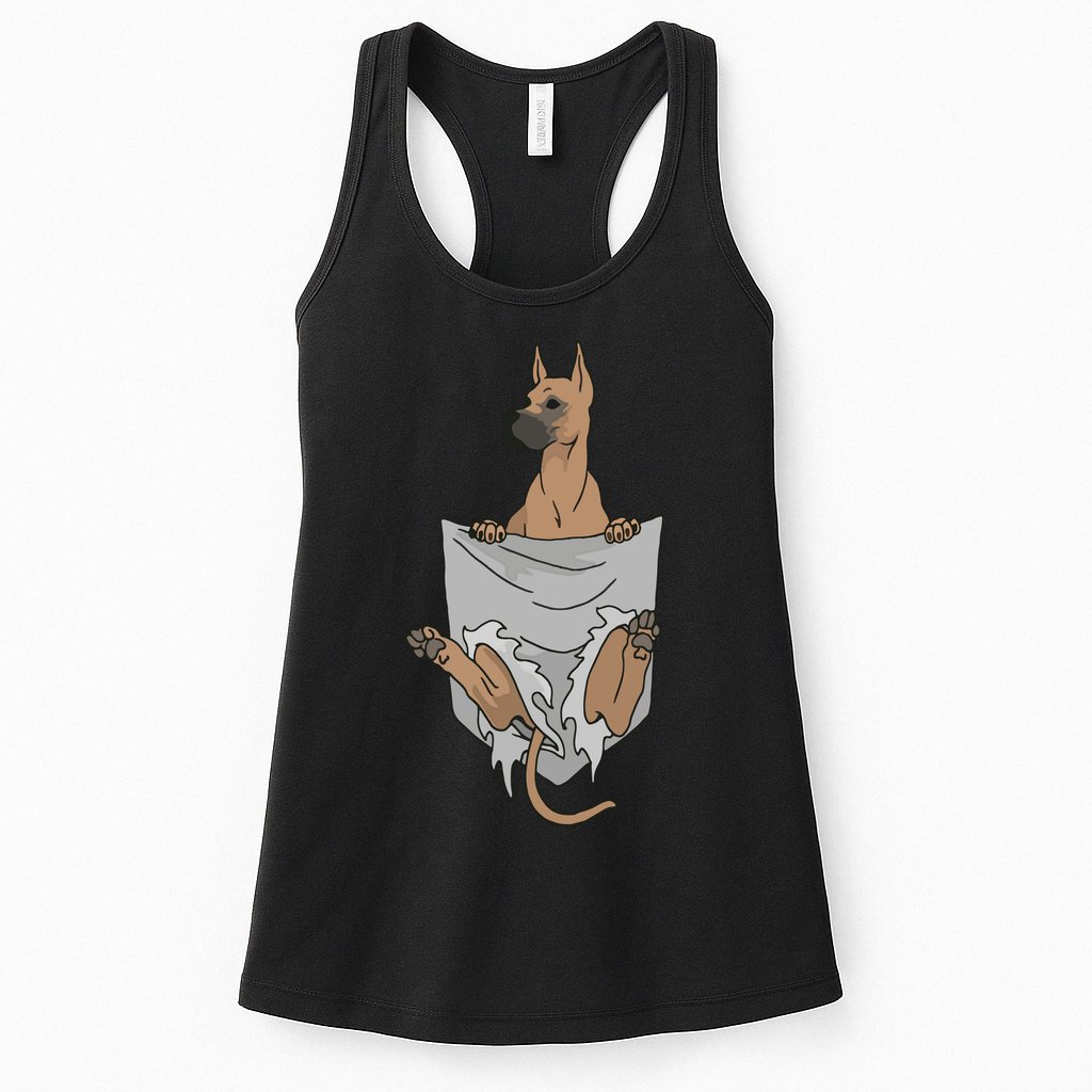 Great Dane Pocket Funny Great Dane Womens Tank Top