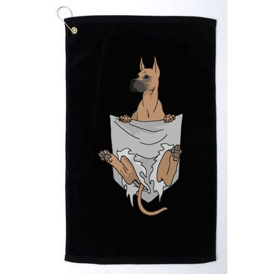 Great Dane Pocket Funny Great Dane Golf Towel