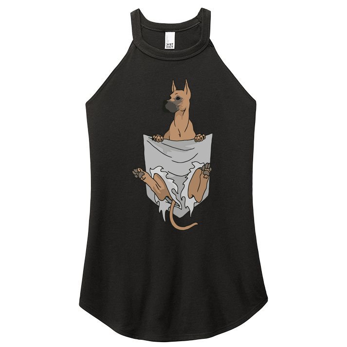 Great Dane Pocket Funny Great Dane Women's Perfect Tri Rocker Tank