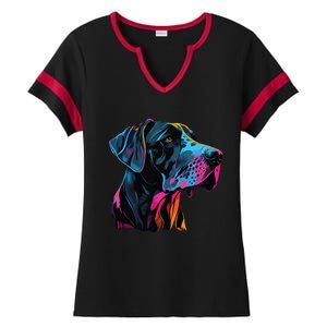 Great Dane Pop Art Great Dane Lovers Ladies Halftime Notch Neck Tee