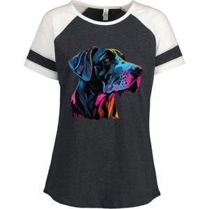 Great Dane Pop Art Great Dane Lovers Enza Ladies Jersey Colorblock Tee