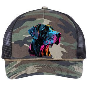 Great Dane Pop Art Great Dane Lovers Retro Rope Trucker Hat Cap