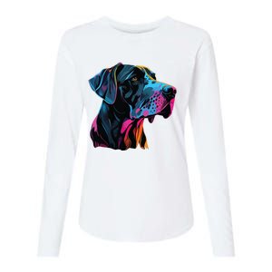 Great Dane Pop Art Great Dane Lovers Womens Cotton Relaxed Long Sleeve T-Shirt