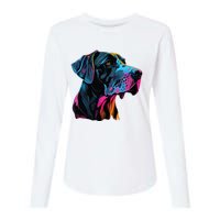 Great Dane Pop Art Great Dane Lovers Womens Cotton Relaxed Long Sleeve T-Shirt