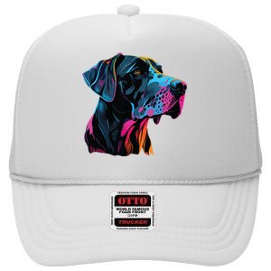 Great Dane Pop Art Great Dane Lovers High Crown Mesh Back Trucker Hat