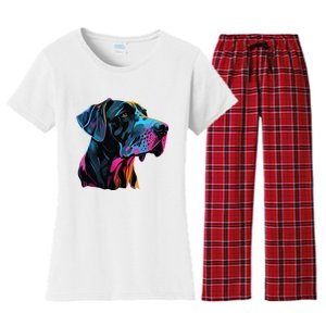 Great Dane Pop Art Great Dane Lovers Women's Flannel Pajama Set