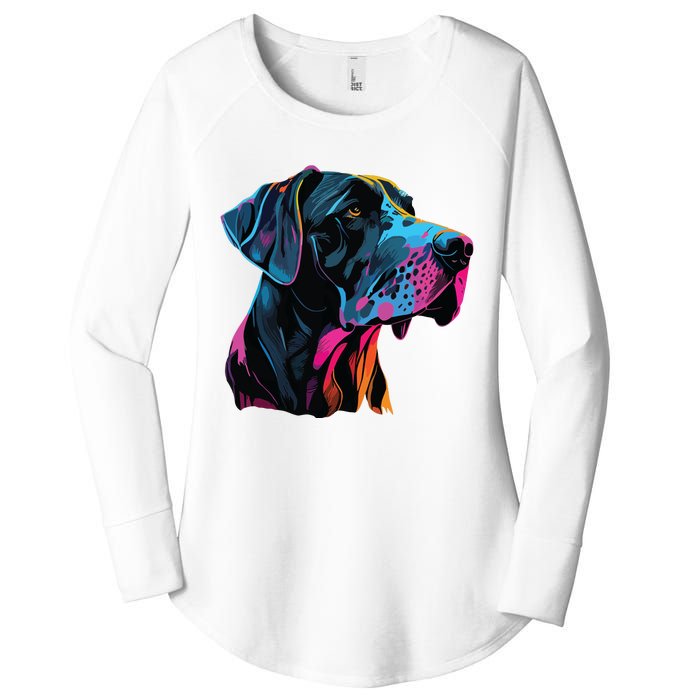 Great Dane Pop Art Great Dane Lovers Women's Perfect Tri Tunic Long Sleeve Shirt