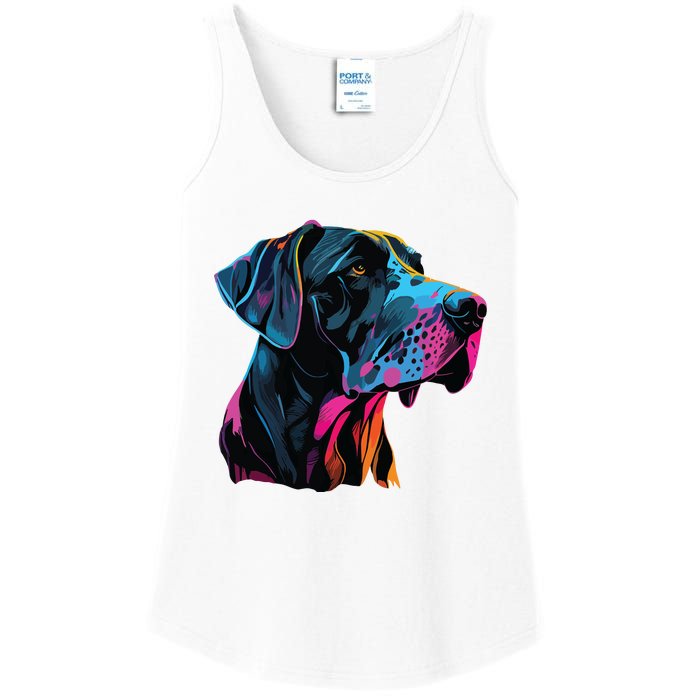 Great Dane Pop Art Great Dane Lovers Ladies Essential Tank