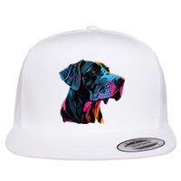 Great Dane Pop Art Great Dane Lovers Flat Bill Trucker Hat