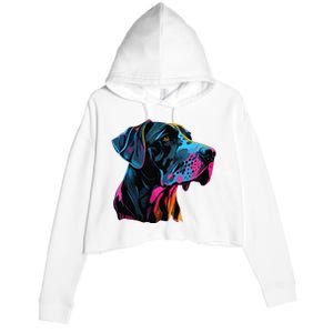 Great Dane Pop Art Great Dane Lovers Crop Fleece Hoodie