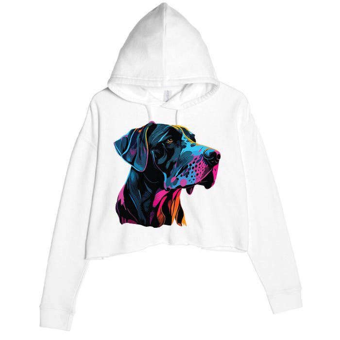 Great Dane Pop Art Great Dane Lovers Crop Fleece Hoodie