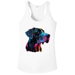 Great Dane Pop Art Great Dane Lovers Ladies PosiCharge Competitor Racerback Tank