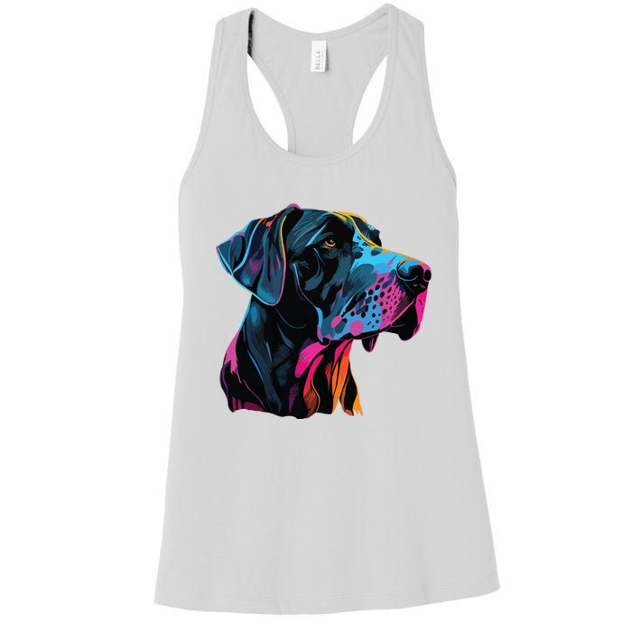 Great Dane Pop Art Great Dane Lovers Women's Racerback Tank