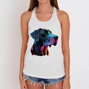 Great Dane Pop Art Great Dane Lovers Women's Knotted Racerback Tank