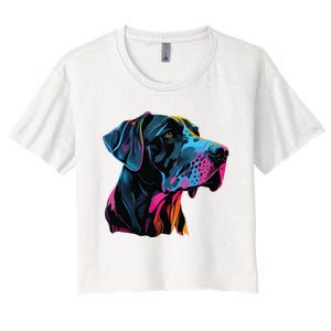 Great Dane Pop Art Great Dane Lovers Women's Crop Top Tee