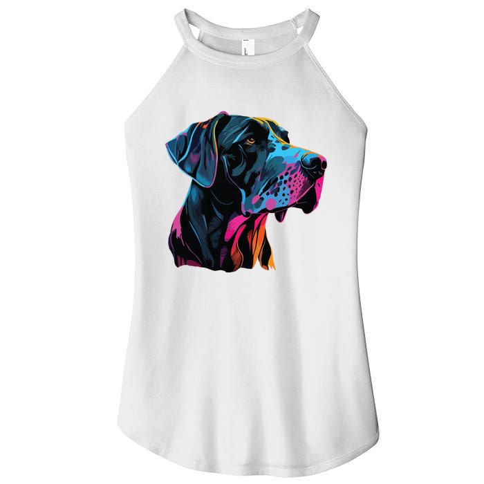 Great Dane Pop Art Great Dane Lovers Women's Perfect Tri Rocker Tank