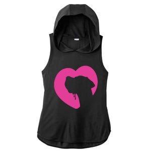 Great Dane Profile Heart Pink Ladies PosiCharge Tri-Blend Wicking Draft Hoodie Tank