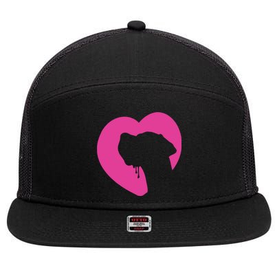 Great Dane Profile Heart Pink 7 Panel Mesh Trucker Snapback Hat