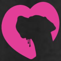 Great Dane Profile Heart Pink 7 Panel Mesh Trucker Snapback Hat