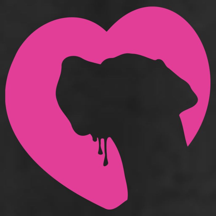 Great Dane Profile Heart Pink 7 Panel Mesh Trucker Snapback Hat