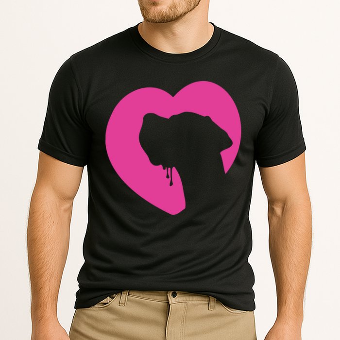 Great Dane Profile Heart Pink Cooling Performance Crew T-Shirt