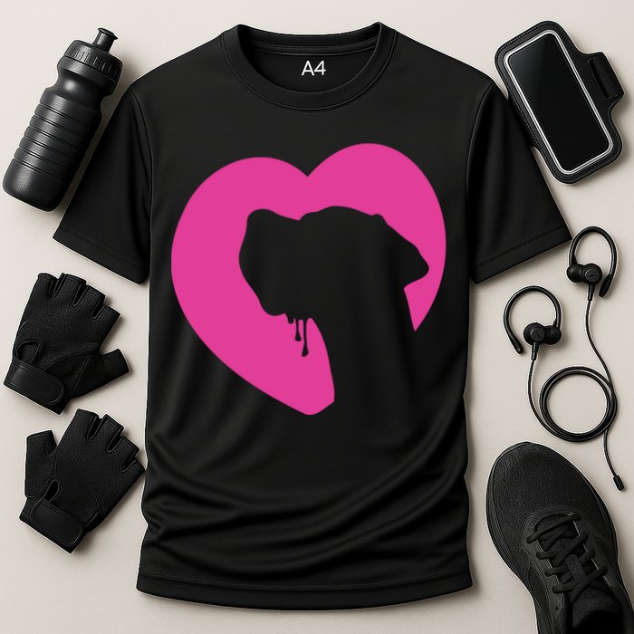 Great Dane Profile Heart Pink Cooling Performance Crew T-Shirt