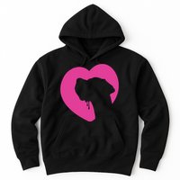 Great Dane Profile Heart Pink Hoodie