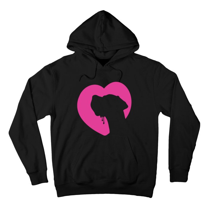 Great Dane Profile Heart Pink Hoodie