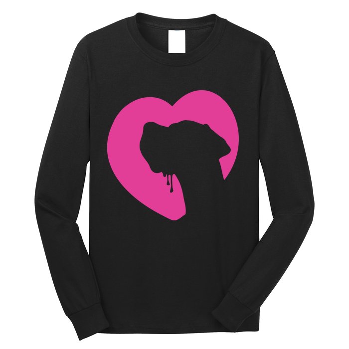 Great Dane Profile Heart Pink Long Sleeve Shirt