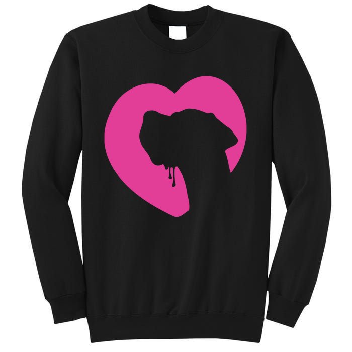 Great Dane Profile Heart Pink Sweatshirt