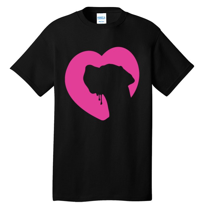 Great Dane Profile Heart Pink Tall T-Shirt