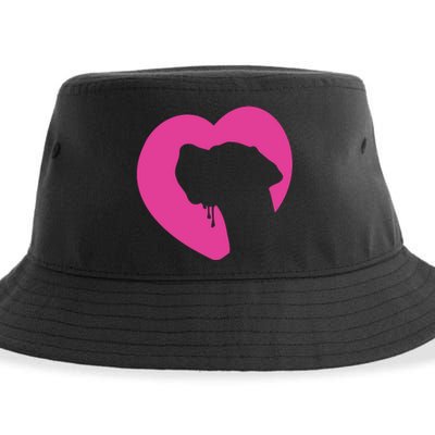 Great Dane Profile Heart Pink Sustainable Bucket Hat