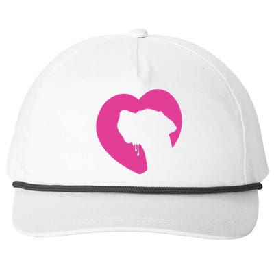 Great Dane Profile Heart Pink Snapback Five-Panel Rope Hat