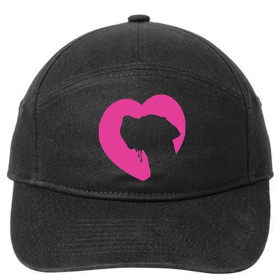 Great Dane Profile Heart Pink 7-Panel Snapback Hat