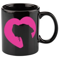 Great Dane Profile Heart Pink 11oz C Handle Ceramic Mug