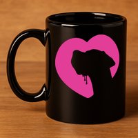 Great Dane Profile Heart Pink 11oz C Handle Ceramic Mug