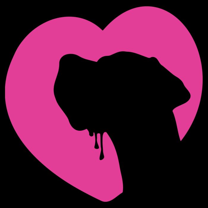 Great Dane Profile Heart Pink Drawstring Bag