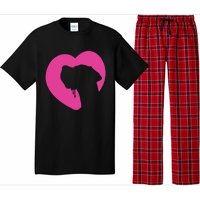 Great Dane Profile Heart Pink Pajama Set